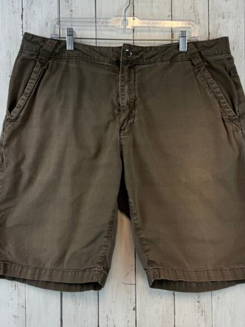 Horny Toad Brown Organic Cotton Outdoors High Rise 10.5” Chino Shorts Size 36